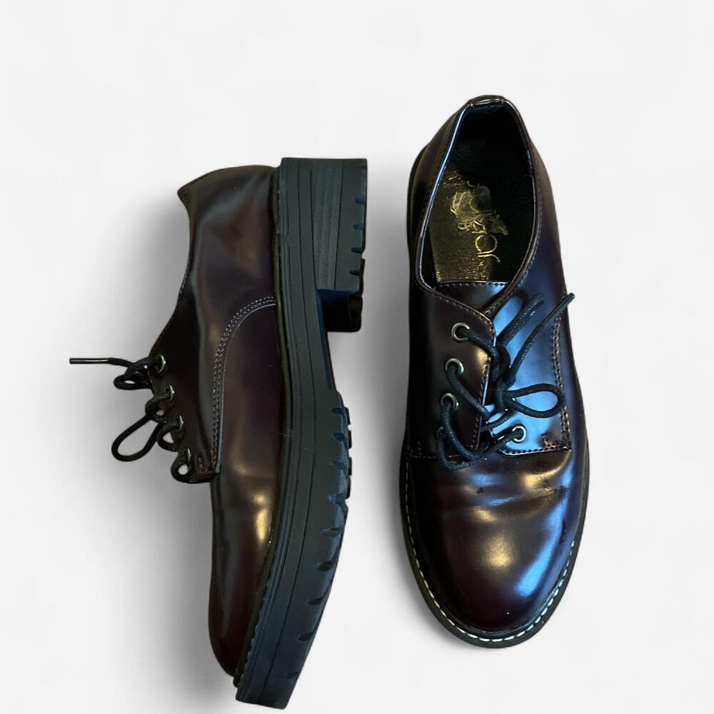 Burgundy leather platform oxfords oxfords